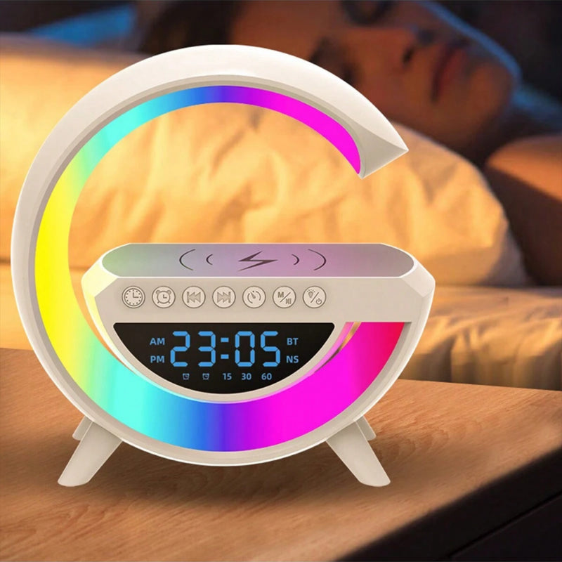 LED Display Wireless Phone Charger Bluetooth Speaker