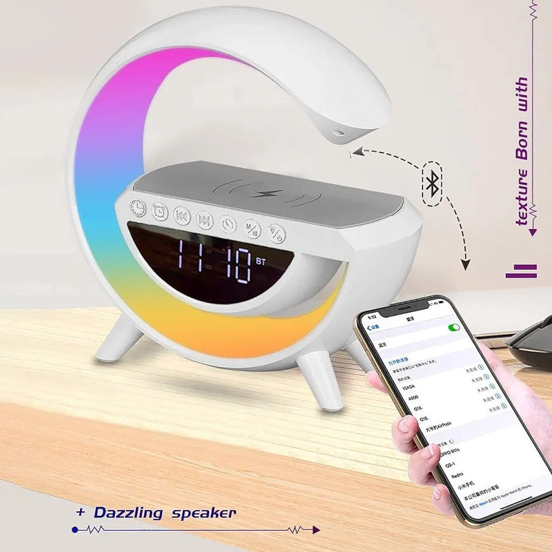 LED Display Wireless Phone Charger Bluetooth Speaker