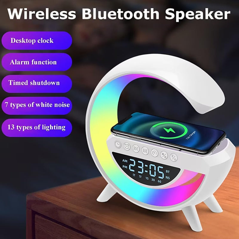 LED Display Wireless Phone Charger Bluetooth Speaker